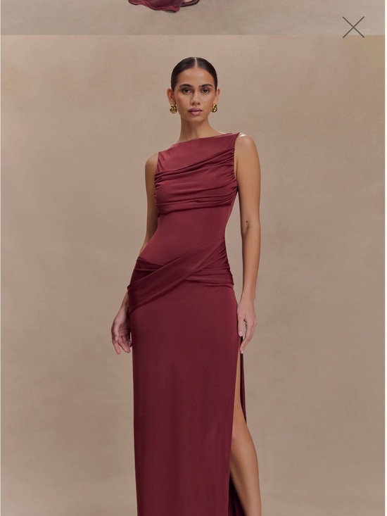 Meshki Dresses & Skirts - Henley Slinky Drape Maxi Dress - Wine